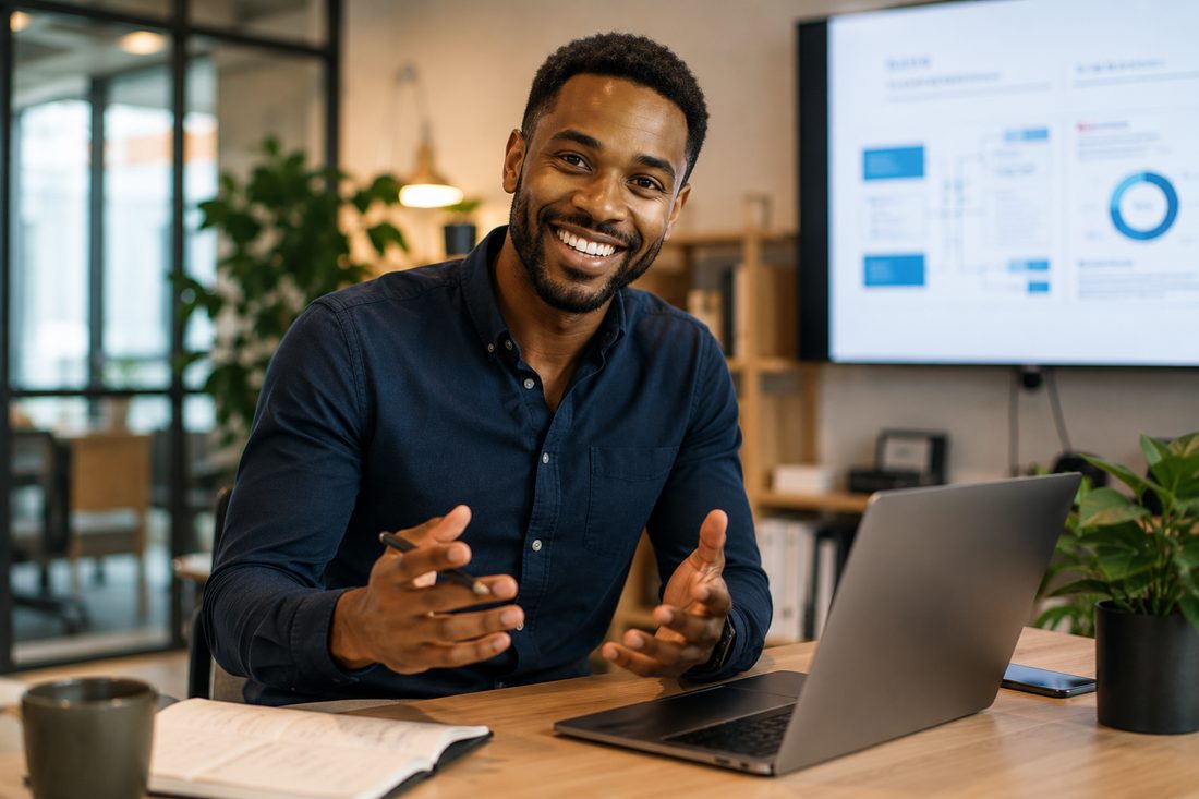 Freelance en train de travailler sur son ordinateur portable